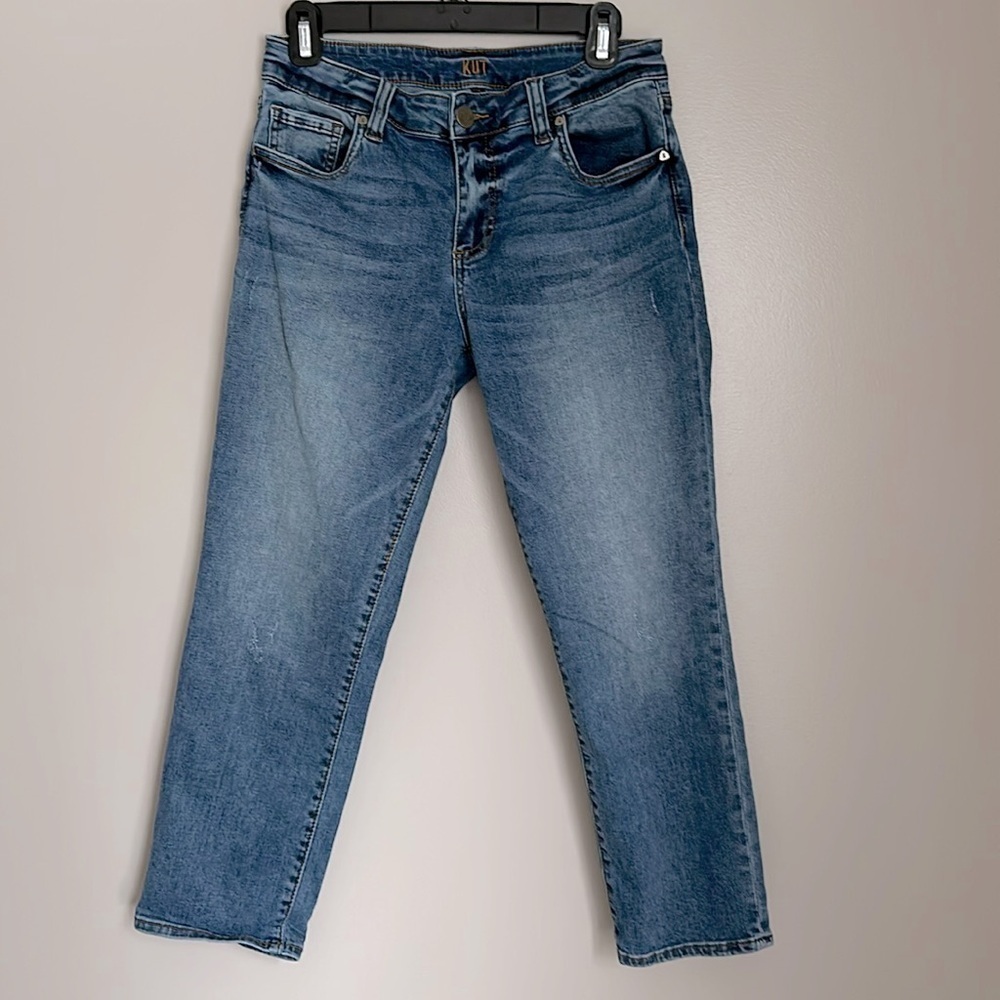 KUT crop roll up straight jean